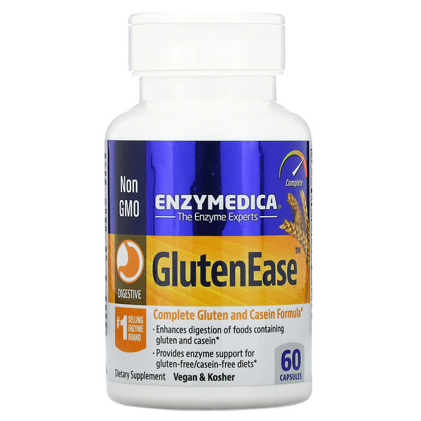 GlutenEase, 60 капсул Enzymedica
