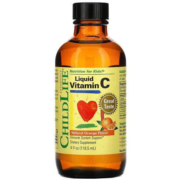 Essentials, Жидкий витамин С, натуральный апельсин, 4 жидких унции (118,5 мл) ChildLife