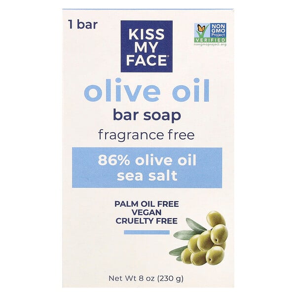 Мыло с оливковым маслом, без запаха, 8 унций (230 г) Kiss My Face