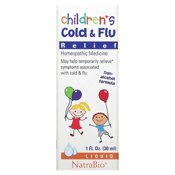 Детское средство от простуды и гриппа, 1 жидкая унция (30 мл) NatraBio