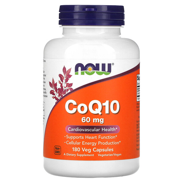 CoQ10, 60 мг, 180 вегетарианских капсул - NOW Foods NOW Foods