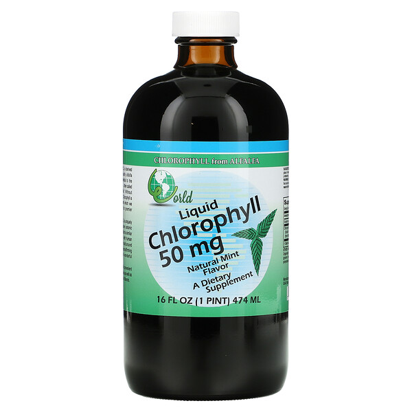 Жидкий хлорофилл, Натуральная мята - 50 мг - 474 мл - World Organic World Organic