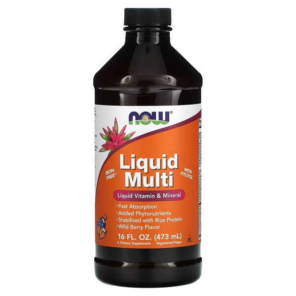 Liquid (Жидкость) Multi, Wild Berry, 16 fl oz (Жидкие унции) (473 ml) NOW Foods