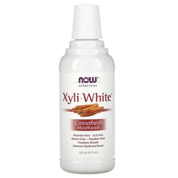 Solutions, XyliWhite жидкость для полоскания рта, Cinnafresh, 16 жидких унций (473 мл) NOW Foods