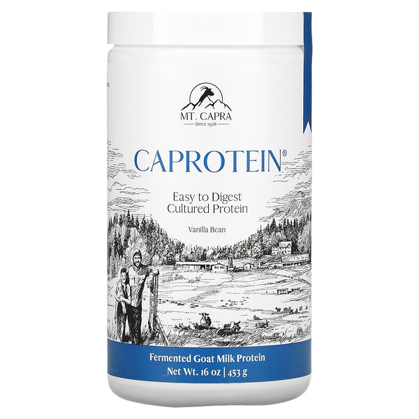 Caprotein, Ферментированный белок козьего молока, стручки ванили, 1 фунт (453 г) Mt. Capra