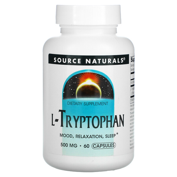 L-Триптофан - 500 мг - 60 капсул - Source Naturals Source Naturals