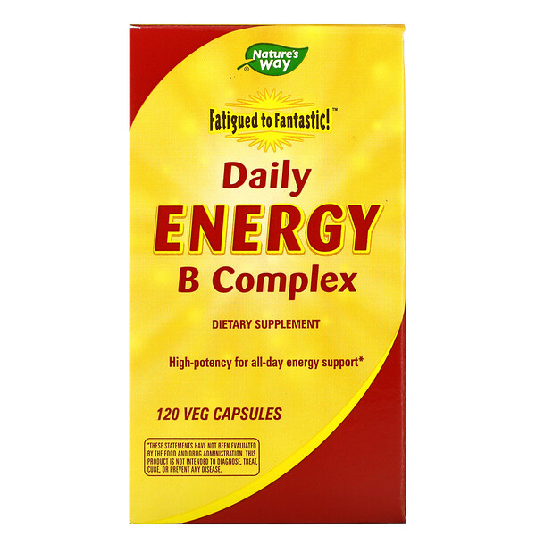 Fatigued to Fantastic!, Daily Energy B Complex, 120 растительных капсул Nature's Way