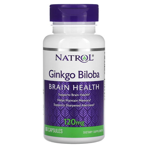 Ginkgo Biloba - 120 мг - 60 капсул - Natrol Natrol