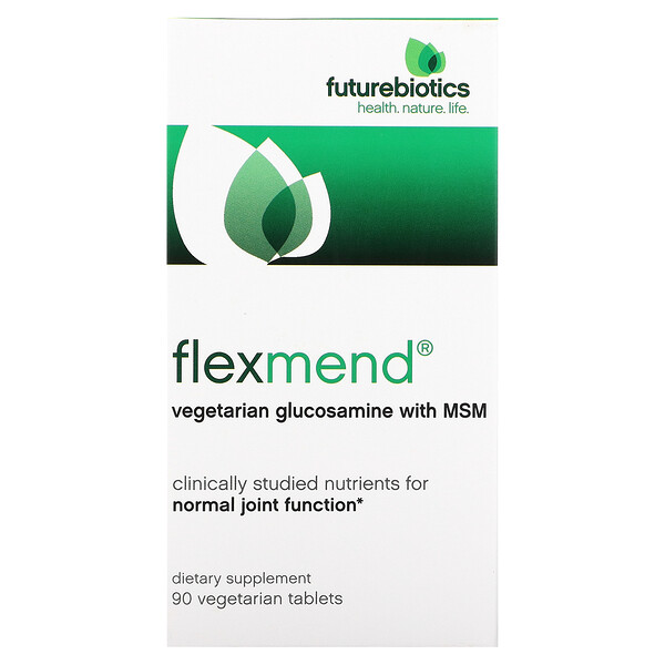 FlexMend, Вегетарианский глюкозамин с МСМ, 90 вегетарианских таблеток FutureBiotics