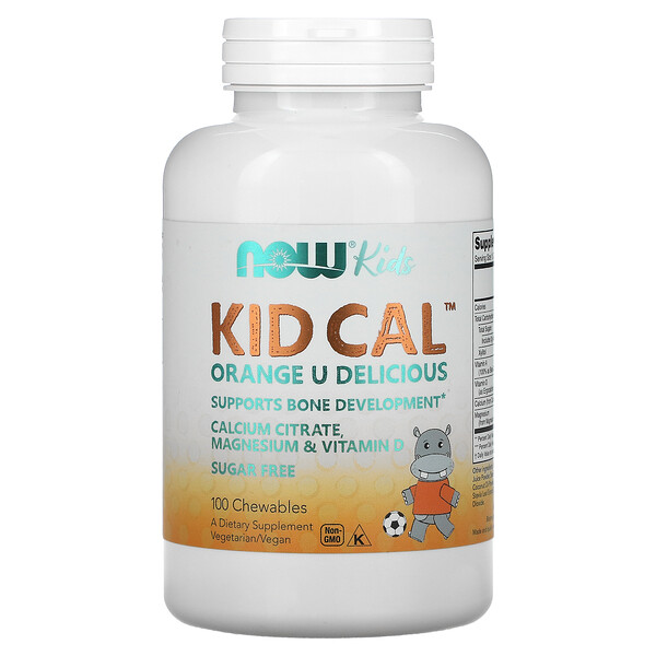 Kid Cal, 100 жевательных таблеток NOW Foods