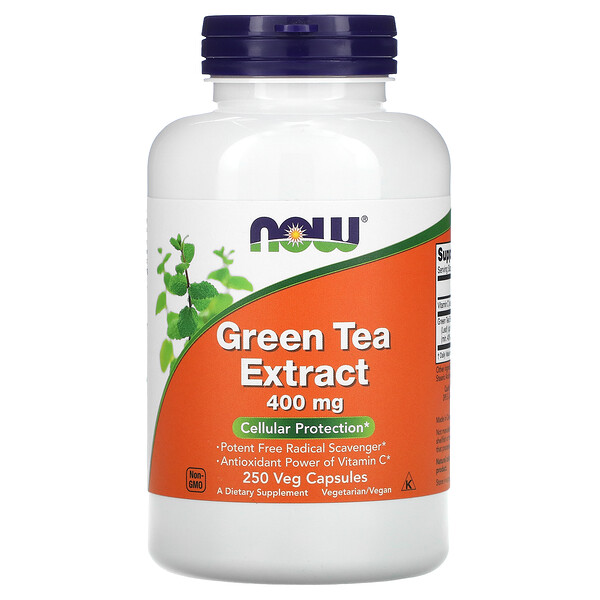 Экстракт зеленого чая, 400 мг, 250 растительных капсул NOW Foods
