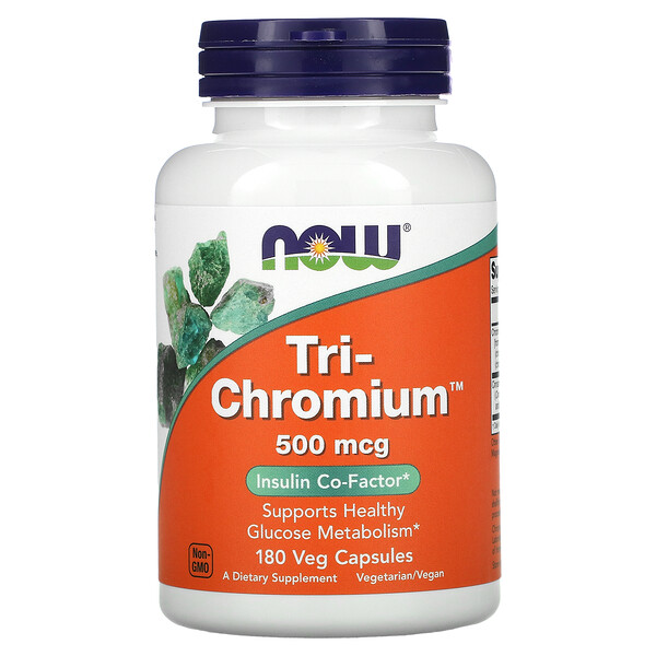 Tri-Chromium - 500 мкг - 180 растительных капсул - NOW Foods NOW Foods