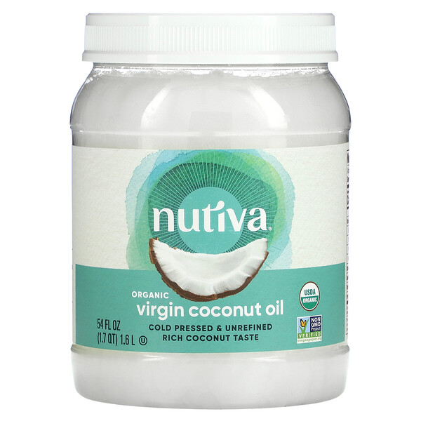 Органическое кокосовое масло, холодного отжима - 1.6л - Nutiva Nutiva