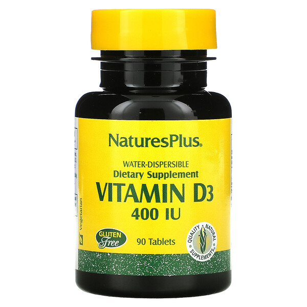 Водорастворимый витамин D3, 400 МЕ, 90 таблеток NaturesPlus