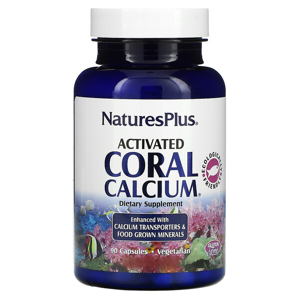 Активированный коралловый кальций, 90 капсул NaturesPlus