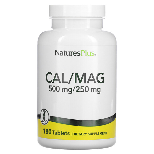 Кальций/Магний - 500 мг/250 мг - 180 таблеток - NaturesPlus NaturesPlus