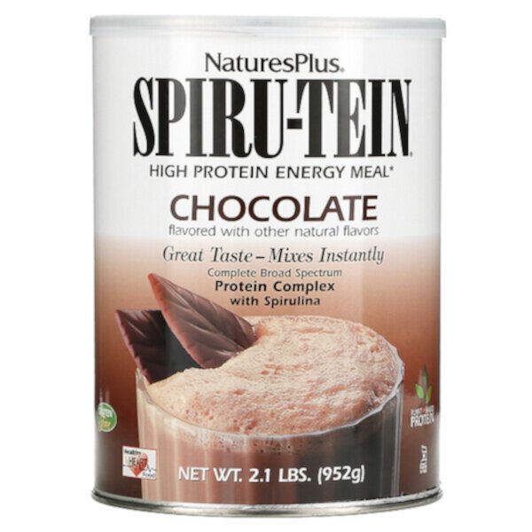 Spiru-Tein, Энергетическая еда с высоким содержанием белка, шоколад, 2,1 фунта. (952 г) NaturesPlus