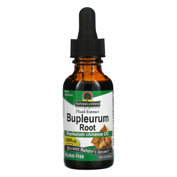 Bupleurum Root, Fluid Extract (Жидкий экстракт), Alcohol-Free (Безалкогольный), 1,000 mg, 1 fl oz (Жидкие унции) (30 ml) Nature's Answer