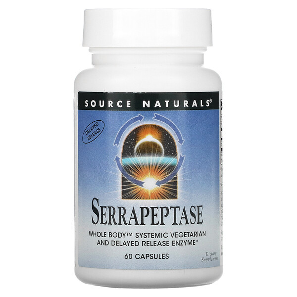 Серрапептаза, 60 капсул Source Naturals