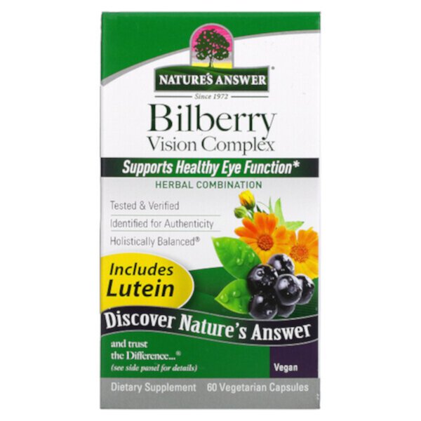 Комплекс Bilberry Vision, 60 вегетарианских капсул Nature's Answer