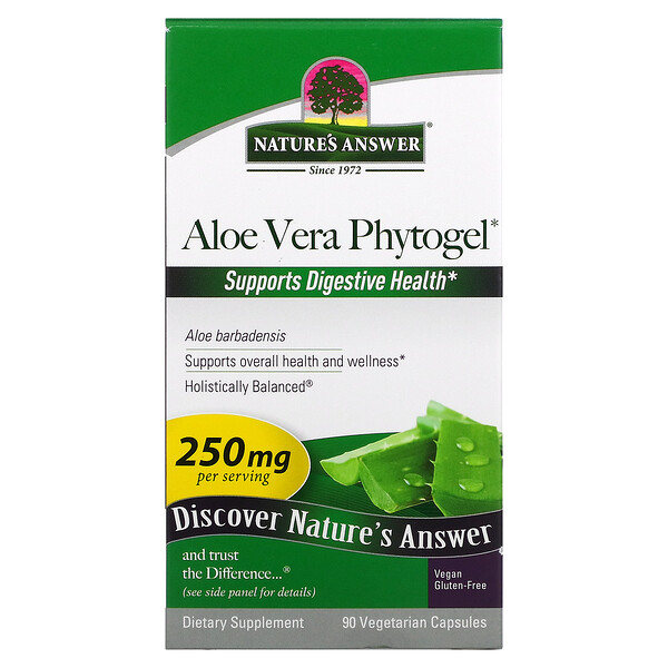 Алоэ Вера Фитогель - 250 мг - 90 вегетарианских капсул - Nature's Answer Nature's Answer