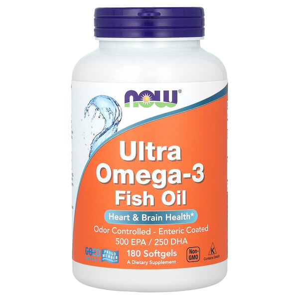 Ultra Omega-3 Fish Oil - 180 капсул - NOW Foods NOW Foods