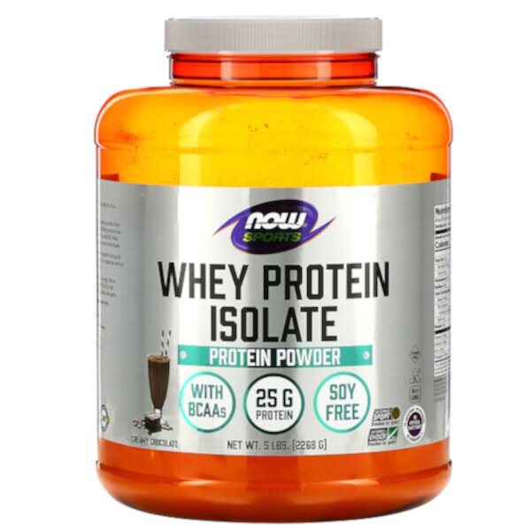 Sports, Изолят сывороточного протеина, сливочный шоколад, 5 фунтов (2268 г) NOW Foods