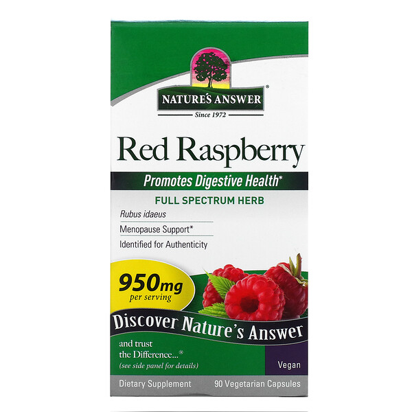 Red Raspberry, 950 mg, 90 Vegetarian Capsules (Вегетарианские капсулы) (475 mg per Capsule) Nature's Answer