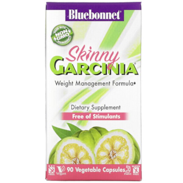 Формула для похудения Skinny Garcinia, 90 растительных капсул Bluebonnet Nutrition