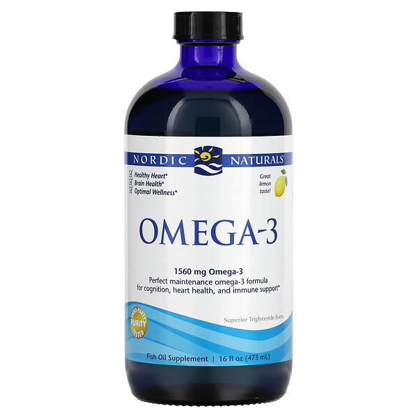 Омега-3, лимон, 1560 мг, 16 жидких унций (473 мл) Nordic Naturals