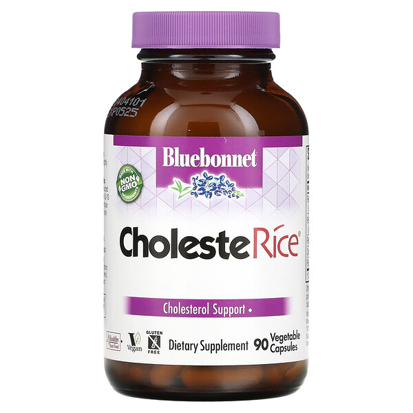 CholesteRice, 90 растительных капсул Bluebonnet Nutrition