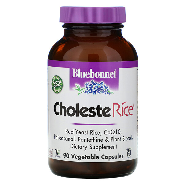 CholesteRice, 90 растительных капсул Bluebonnet Nutrition