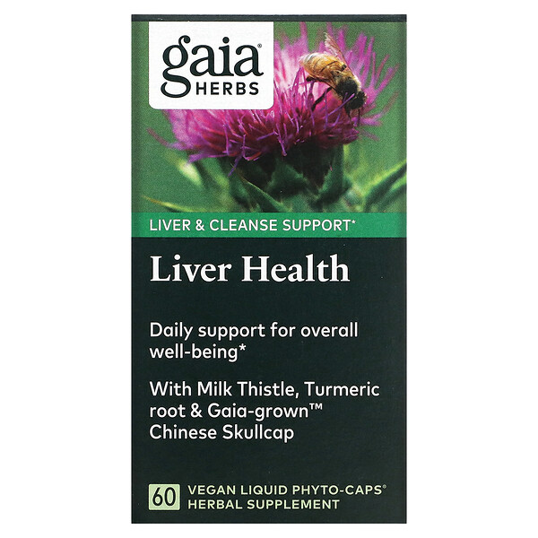 Здоровье печени, 60 веганских жидких фито-капсул Gaia Herbs