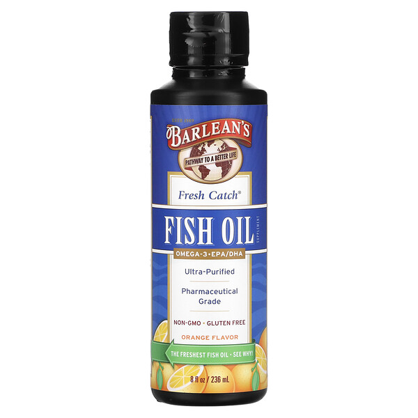 Fresh Catch Fish Oil, Omega-3 EPA/DHA, апельсиновый вкус, 8 жидких унций (236 мл) Barlean's
