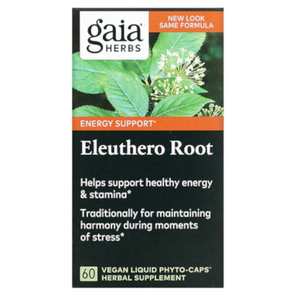 Элеутерококк, 60 веганских жидких фито-капсул Gaia Herbs