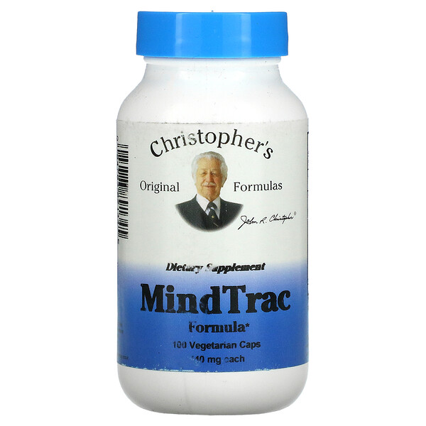 Формула MindTrac, 440 мг, 100 вегетарианских капсул Christopher's