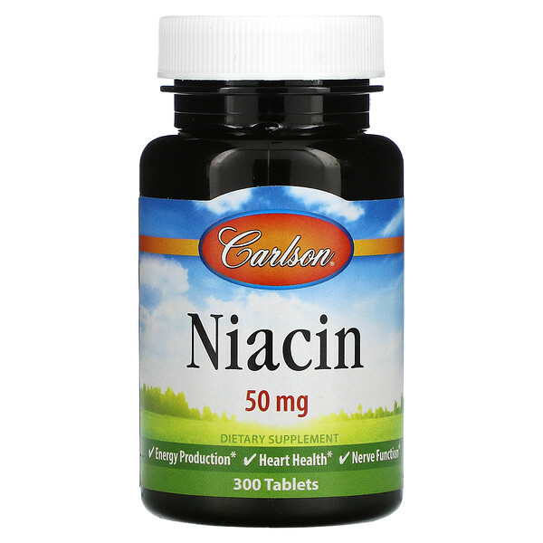 Ниацин - 50 мг - 300 таблеток - Carlson Carlson