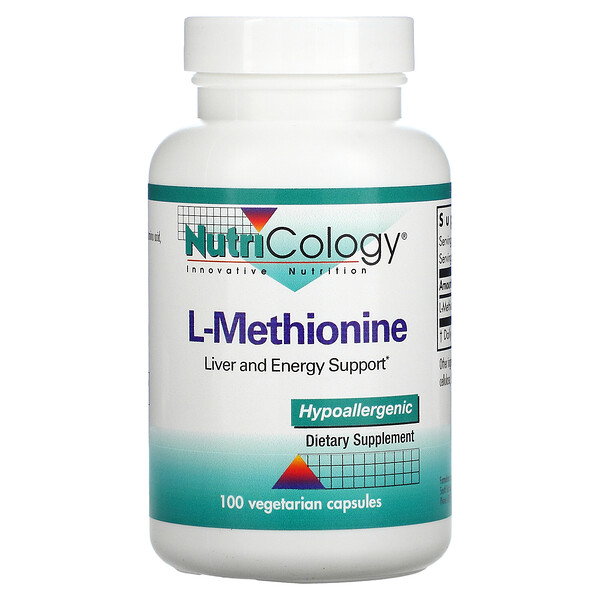 L-метионин, 100 вегетарианских капсул Nutricology
