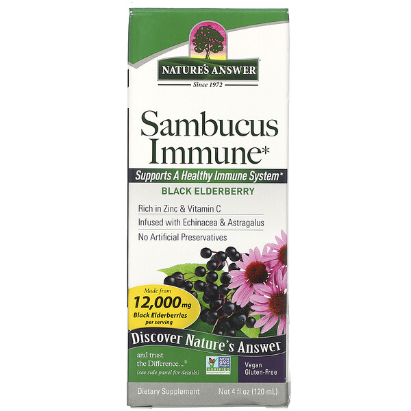 Sambucus Immune, Черная бузина, 12 000 мг, 4 жидких унции (120 мл) Nature's Answer