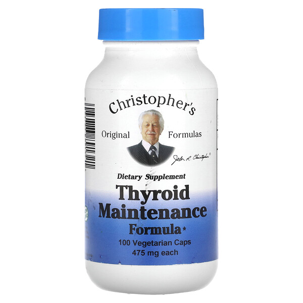 Формула для поддержания щитовидной железы, 475 мг, 100 вегетарианских капсул Christopher's
