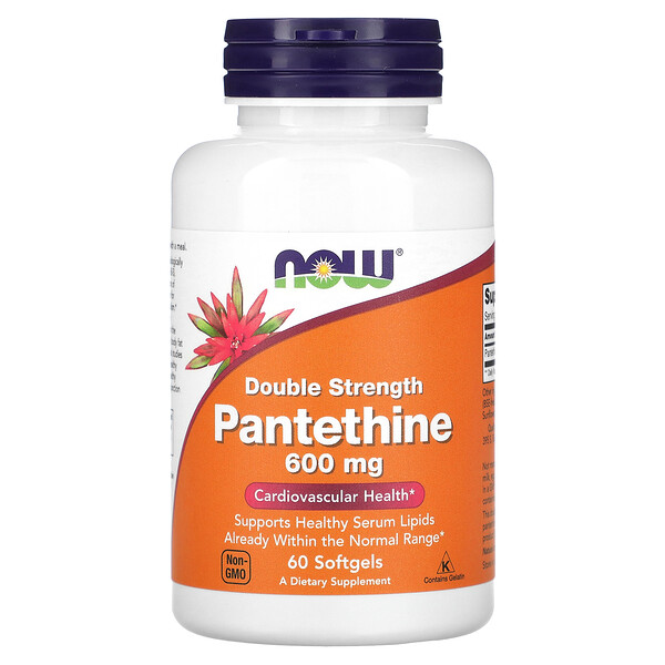 Пантетин удвоенной силы - 600 мг - 60 мягких капсул - NOW Foods NOW Foods