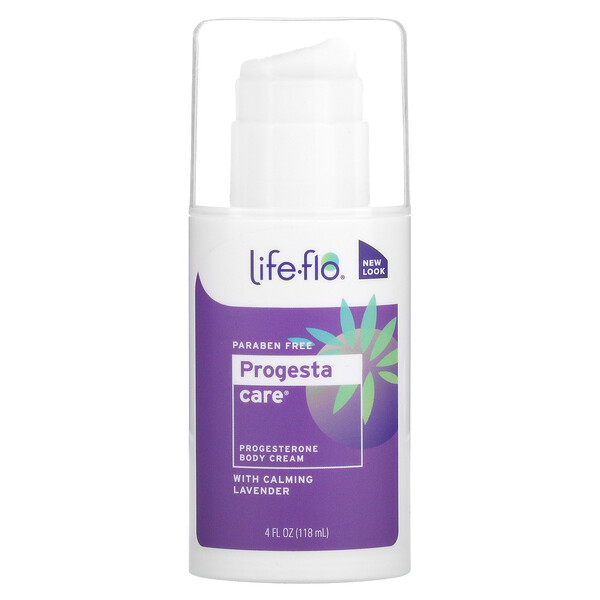 Progesta-Care, Крем для тела с прогестероном и успокаивающей лавандой, 4 жидких унции (118 г) Life-flo