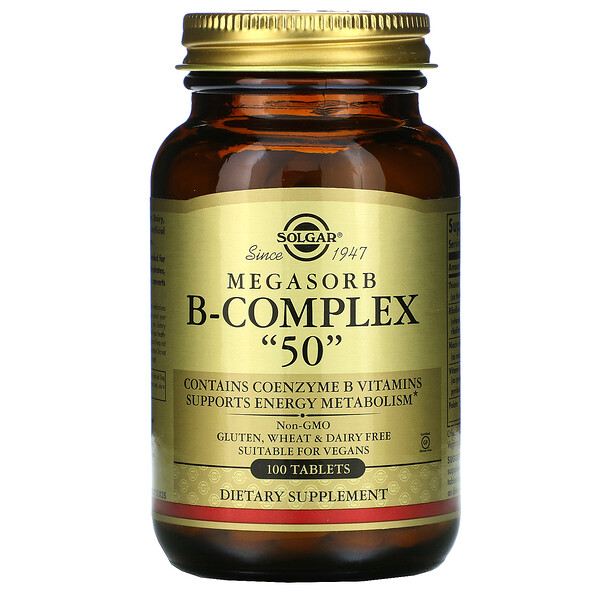 Megasorb B-Complex "50", 100 таблеток Solgar