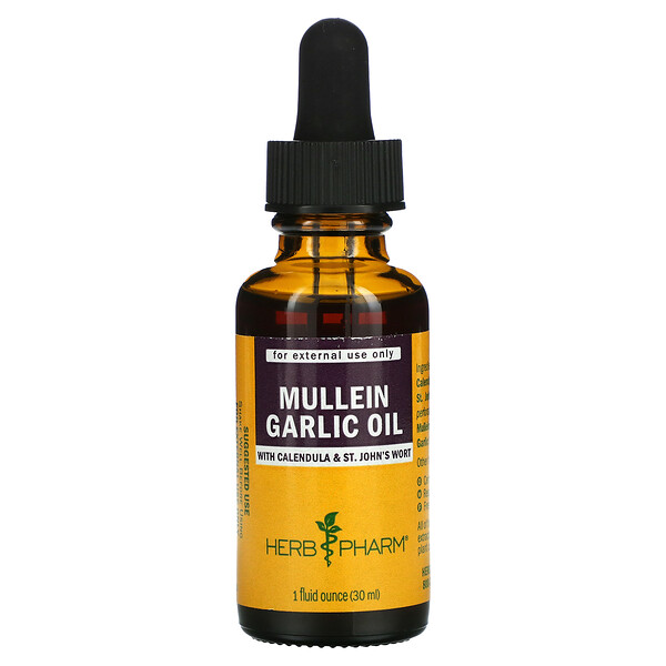 Cullein Garlic, Чистое ушное масло, 1 жидкая унция (30 мл) Herb Pharm