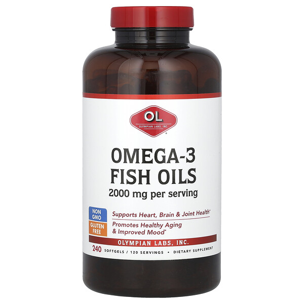Omega-3 Рыбий жир - 2000 мг - 240 капсул - Olympian Labs Olympian Labs