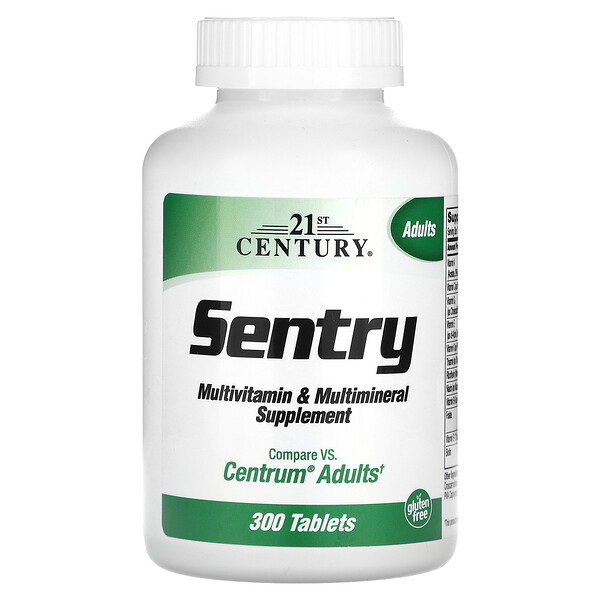 Sentry, Мультивитаминная и мультиминеральная добавка для взрослых, 300 таблеток 21st Century
