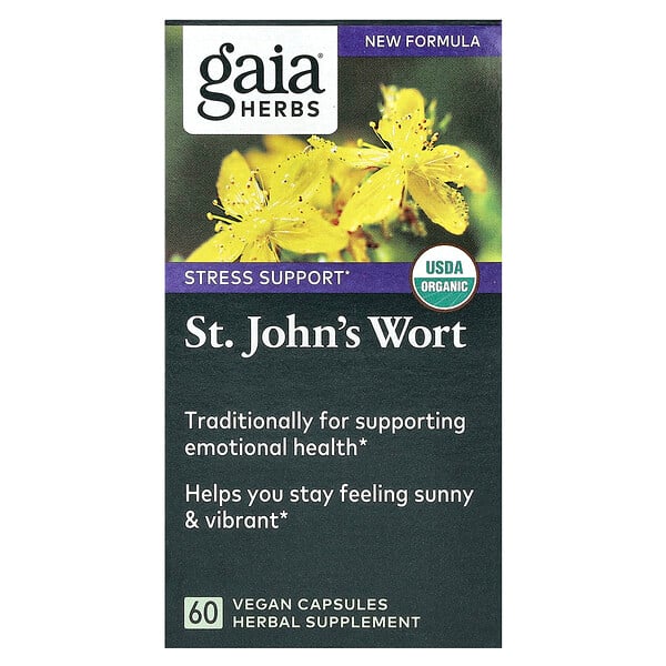 St. John's Wort, 60 Vegan Capsules (Веганские капсулы) Gaia Herbs