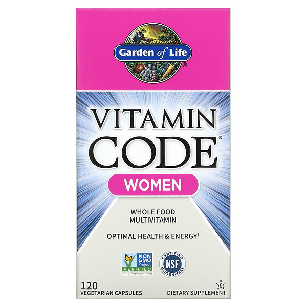 Vitamin Code, Мультивитамины из цельных продуктов для женщин, 120 вегетарианских капсул Garden of Life