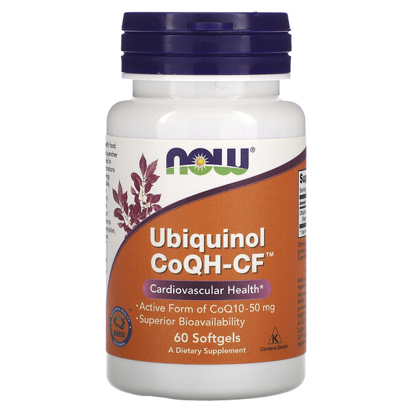 Убихинол CoQH-CF, 60 мягких таблеток NOW Foods