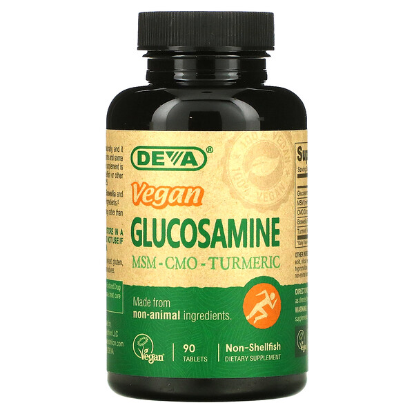 Веганский глюкозамин, МСМ и КМО, 90 таблеток Deva